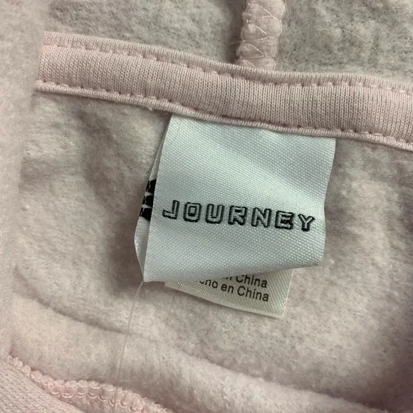 Journey Hoodie Womens Extra Small XS Pink Pullover Sweatshirt Pocket Graphic NWT - Picture 5 of 16